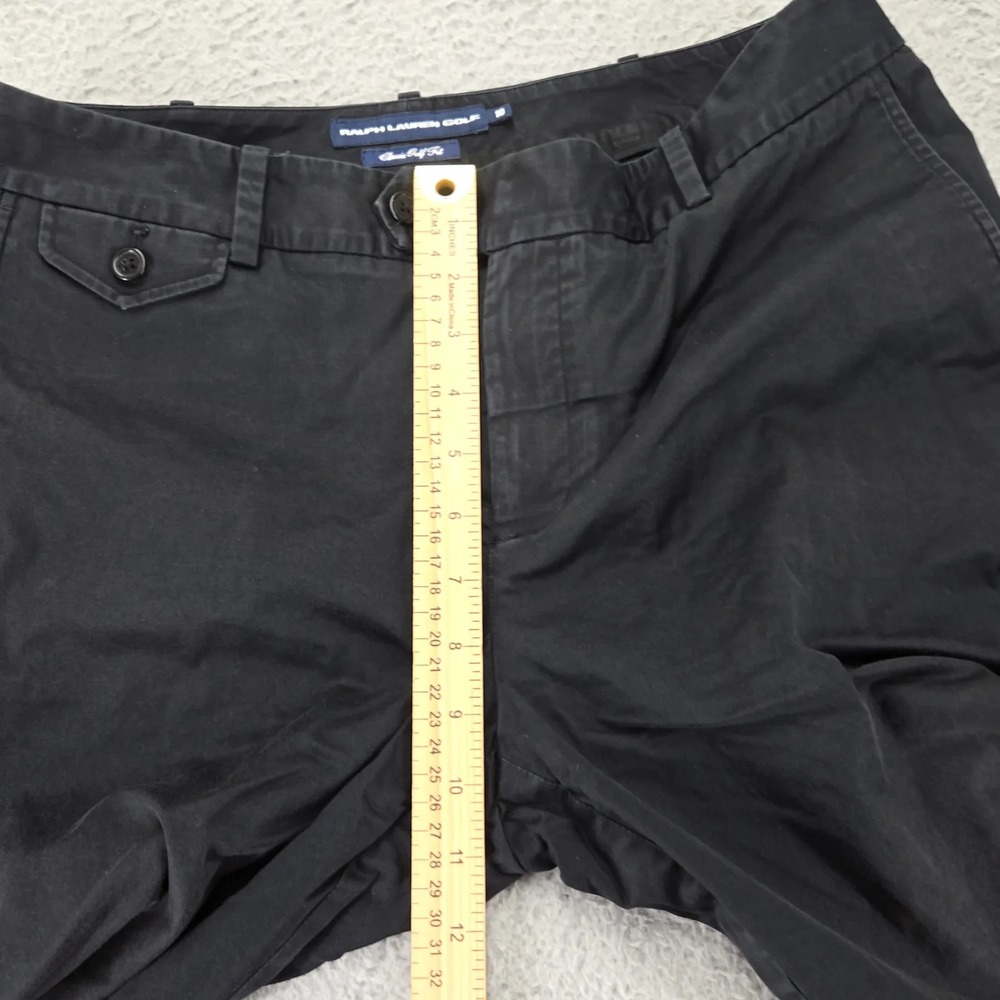 Ralph Lauren Golf Shorts Womens 10 Black Chino Flat Front Classic Fit Mid Rise - Picture 7 of 9